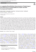 Cover page: A Longitudinal Mixed-Methods Characterization of Family Support from Adolescence to Young Adulthood in Autism and Other Developmental Disabilities.