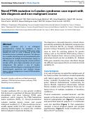 Cover page: Novel PTEN mutation in Cowden syndrome: case report with late diagnosis and non-malignant course