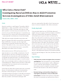 Cover page: Who Gets a Home Visit? Investigating Racial and Ethnic Bias in Adult Protective Services Investigations of Older Adult Mistreatment