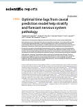 Cover page: Optimal time lags from causal prediction model help stratify and forecast nervous system pathology