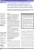 Cover page: Development and validation of new multimorbidity-weighted index for ICD-10-coded electronic health record and claims data: an observational study.