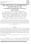 Cover page: The 4D Camera: An 87 kHz Direct Electron Detector for Scanning/Transmission Electron Microscopy