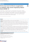 Cover page: Extracorporeal membrane oxygenation in patients with severe respiratory failure from COVID-19.