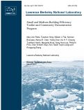 Cover page: Small and Medium Building Efficiency Toolkit and Community Demonstration Program