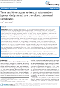 Cover page: Time and time again: unisexual salamanders (genus Ambystoma) are the oldest unisexual vertebrates