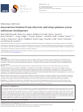 Cover page: Associations between brain structure and sleep patterns across adolescent development