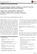 Cover page: First International Consensus Conference on lesions of uncertain malignant potential in the breast (B3 lesions).