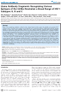 Cover page: Llama Antibody Fragments Recognizing Various Epitopes of the CD4bs Neutralize a Broad Range of HIV-1 Subtypes A, B and C