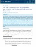 Cover page: The Effects of Rising Interest Rates on Electric Utility Stock Prices: Regulatory Considerations and Approaches: