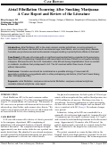 Cover page: Atrial Fibrillation Occurring After Smoking Marijuana: A Case Report and Review of the Literature