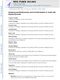 Cover page: Interpersonal Relationships and Suicidal Ideation in Youth with Bipolar Disorder.