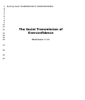 Cover page: The social transmission of overconfidence.
