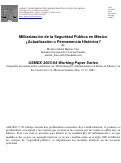 Cover page: Militarización de la Seguridad Pública en México ¿Actualización o Permanencia Histórica?