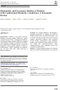 Cover page: Humanistic and Economic Burden of Patients with Cardiorenal Metabolic Conditions: A Systematic Review.