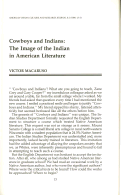 Cover page: Cowboys and Indians: The Image of the Indian in American Literature