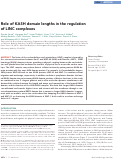 Cover page: Role of KASH domain lengths in the regulation of LINC complexes