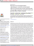 Cover page: Risk factors for third-generation cephalosporin-resistant and extended-spectrum β-lactamase-producing Escherichia coli carriage in domestic animals of semirural parishes east of Quito, Ecuador.