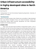 Cover page of Urban infrastructure accessibility in highly developed cities in North America
