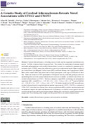 Cover page: A Genetic Study of Cerebral Atherosclerosis Reveals Novel Associations with NTNG1 and CNOT3