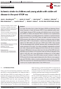 Cover page: Ischemic Stroke in Children and Young Adults with Sickle Cell Disease (SCD) in the Post-STOP Era