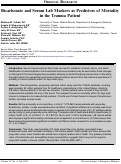 Cover page: Bicarbonate and Serum Lab Markers as Predictors of Mortality in the Trauma Patient