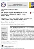 Cover page: The incidence, causes, mechanism, risk factors, classification, and diagnosis of pelvic fracture urethral injury