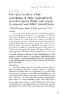 Cover page: Pre-Intake Attrition or Non-Attendance of Intake Appointments at an Ethnic-Specific Mental Health Program for Asian American Children and Adolescents