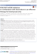 Cover page: PI3K/AKT/mTOR inhibition in combination with doxorubicin is an effective therapy for leiomyosarcoma