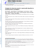 Cover page: Strategies for enhancing research in aging health disparities by mentoring diverse investigators