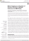 Cover page: Motor Imagery as a Function of Disease Severity in Multiple Sclerosis: An fMRI Study