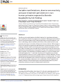 Cover page: Variable manifestations, diverse seroreactivity and post-treatment persistence in non-human primates exposed to Borrelia burgdorferi by tick feeding.