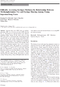 Cover page: Difficulty Accessing Syringes Mediates the Relationship Between Methamphetamine Use and Syringe Sharing Among Young Injection Drug Users