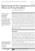 Cover page: Slipping Through the Pores: Hypoalbuminemia and Albumin Loss During Hemodialysis