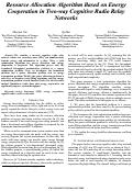 Cover page of Resource allocation algorithm based on energy cooperation in two-way cognitive radio relay networks