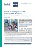 Cover page of Education and Experience of the California ECE Workforce
