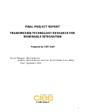 Cover page: Transmission Technology Research for Renewable Integration