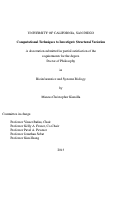 Cover page: Computational Techniques to Investigate Structural Variation