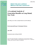 Cover page: A Locational Analysis of Generation Benefits on Long Island, New York