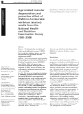 Cover page: Age-related macular degeneration and protective effect of HMG Co-A reductase inhibitors (statins): results from the National Health and Nutrition Examination Survey 2005–2008