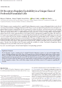 Cover page: D3 Receptors Regulate Excitability in a Unique Class of Prefrontal Pyramidal Cells