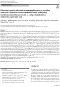 Cover page: Efbemalenograstim alfa not inferior to pegfilgrastim in providing neutrophil support in women with breast cancer undergoing myelotoxic chemotherapy: results of a phase 2 randomized, multicenter, open-label trial.