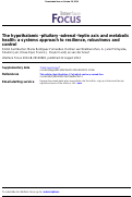 Cover page: The hypothalamic-pituitary-adrenal-leptin axis and metabolic health: a systems approach to resilience, robustness and control.