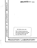 Cover page: SUMMARY OF THE RESEARCH PROGRESS MEETING OF AUG. 7, 1952.