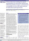 Cover page: Clinical decision-making for spinal manipulation for persistent spinal pain following lumbar surgery: a protocol for a systematic review and meta-analysis of individual participant data.