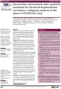 Cover page: Second-line cabozantinib after sorafenib treatment for advanced hepatocellular carcinoma: a subgroup analysis of the phase 3 CELESTIAL trial