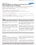 Cover page: Molecular analysis of metastasis in a polyomavirus middle T mouse model: the role of osteopontin.