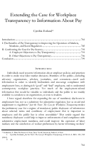 Cover page: Extending the Case for Workplace Transparency to Information About Pay