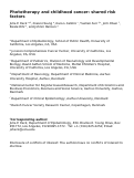Cover page: Phototherapy and childhood cancer: Shared risk factors