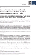 Cover page: Second trimester placental and thyroid hormones are associated with cognitive development from 1 to 3 years of age