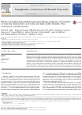 Cover page: Effects of a lipid-based nutrient supplement during pregnancy and lactation on maternal plasma fatty acid status and lipid profile: Results of two randomized controlled trials